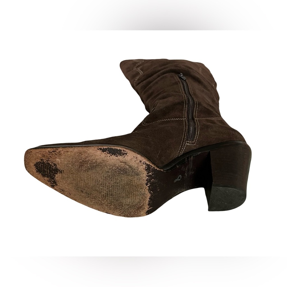 Dr. Scholl's Y2K Brown Suede Western Cowgirl Boots Women's 7.5 Country Bohemian - Picture 13 of 15